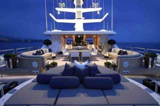 Sundeck of the 2009 luxury charter yacht CANDYSCAPE II